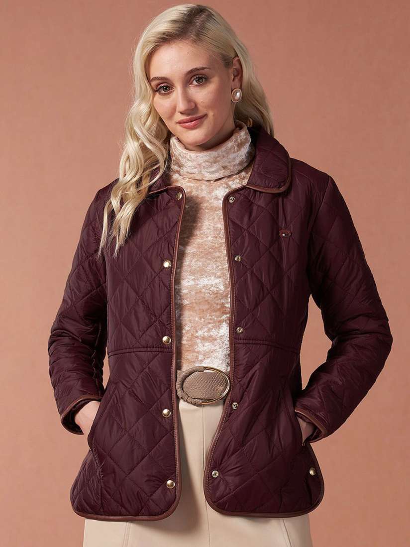 Buy U.S. Polo Assn. Women Spread Collar Solid Casual Quilted Jacket Jackets for Women 31451179 Myntra