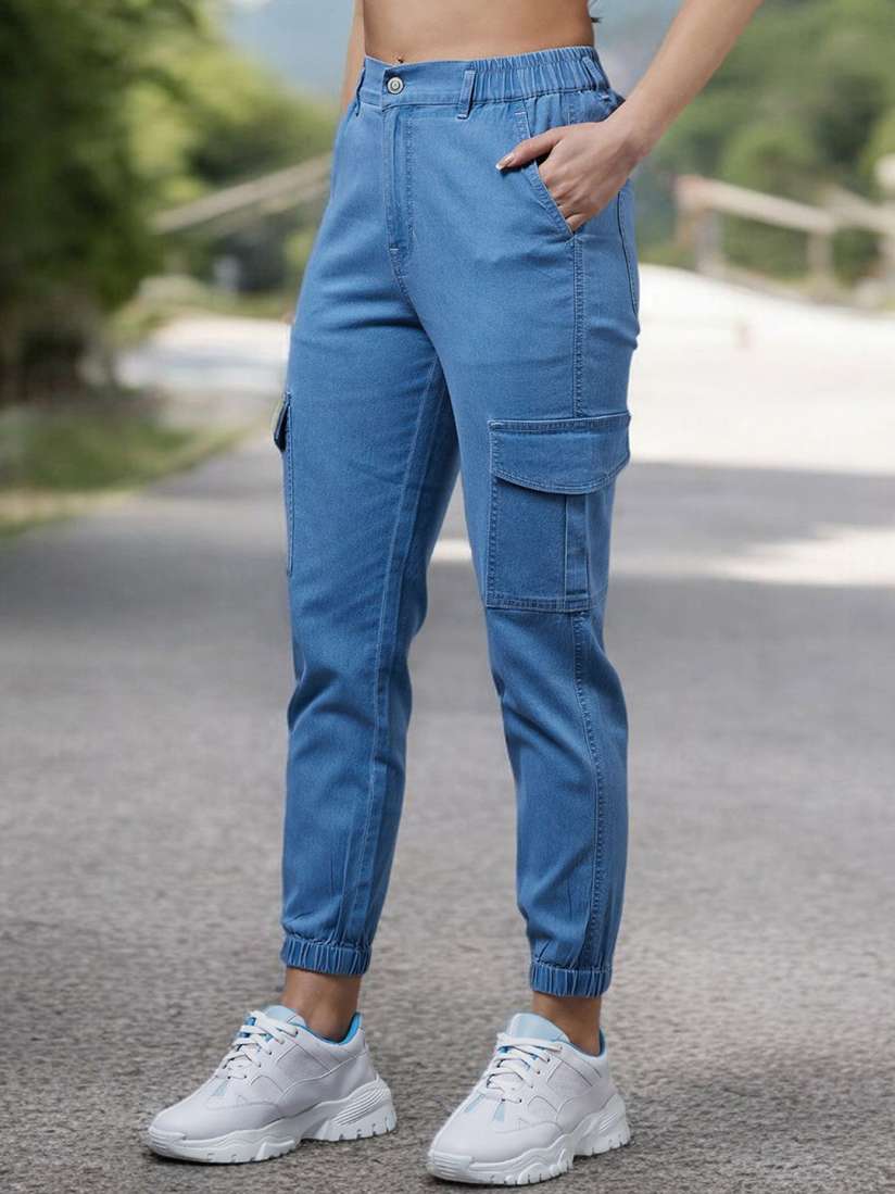 Buy Miss Chase Women High Rise Stretchable Cargo Styles Joggers Jeans Jeans for Women 31473620 Myntra