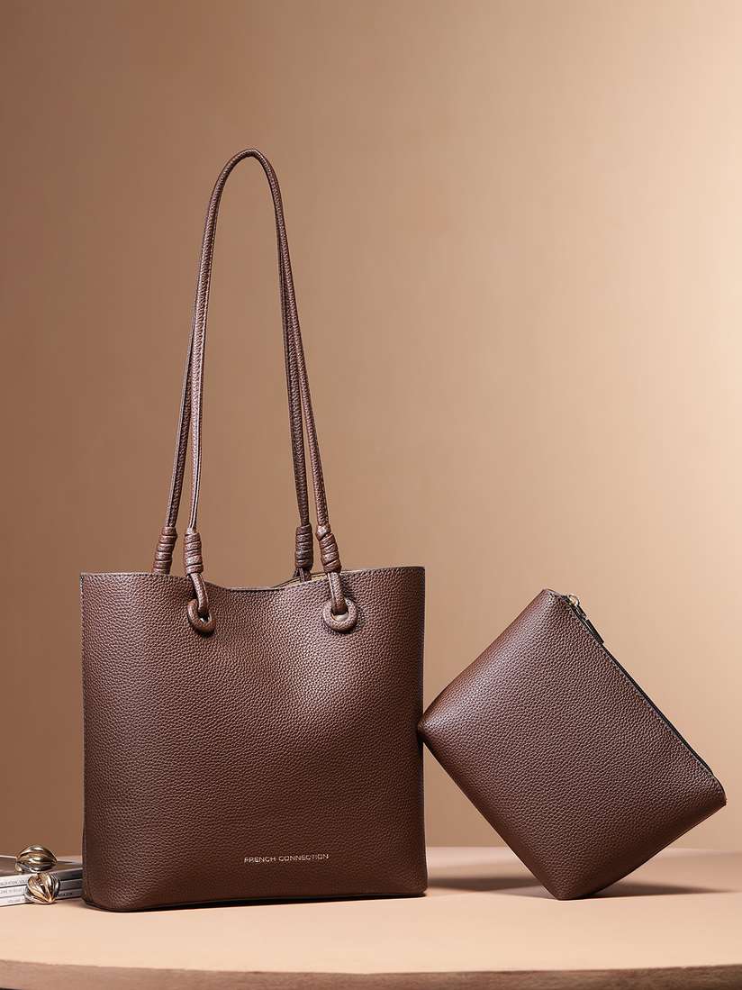 French Connection Shoulder Bags French Connection Black Suede And