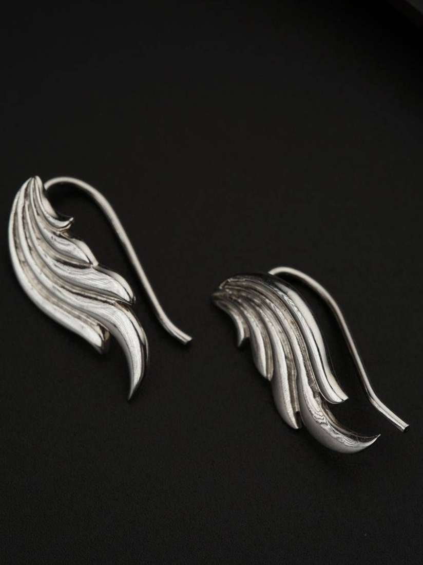 Silver Earrings Feather Earrings Myntra Buy House Of Aadyaa 925
