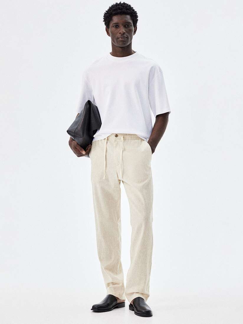 Consumer Protection Cigarette Pants H&m H&m Linen Blend Pants H&M Men Regular Fit Linen-Blend Trousers