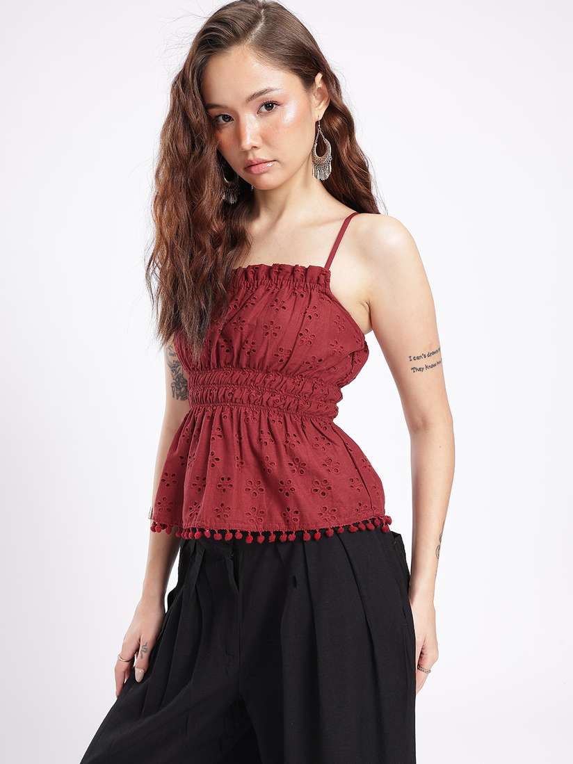smocked sleeveless top