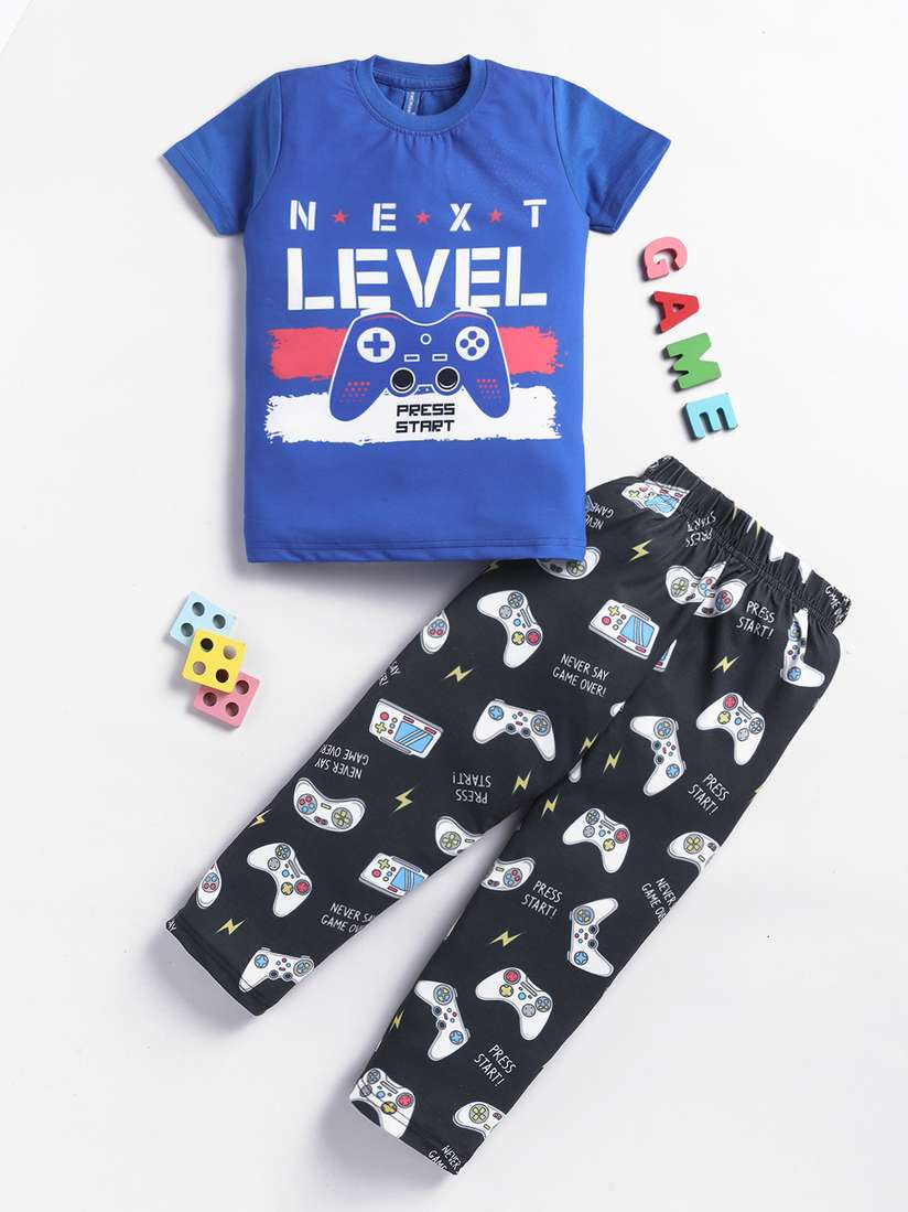 Here&Now X Game Begins Boys Printed T-shirt with Pyjamas