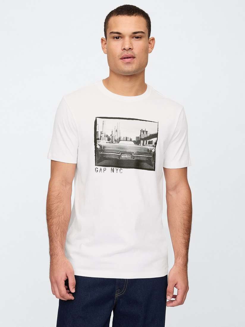 Buy GAP Men Printed Pure Cotton T-shirt Tshirts for Men 34375892
