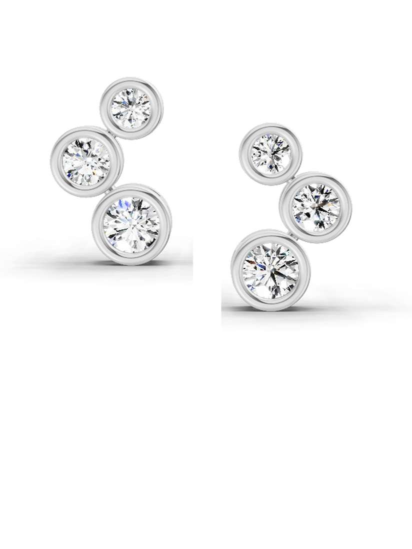 Buy Sparkles Lab Grown Diamond Carat Bezel Set Stud Earrings