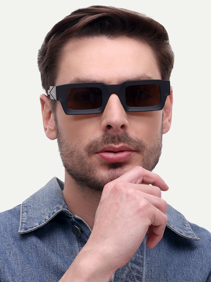 Mens Sunglasses Black Sunglasses With Brown Lenses ROYAL SON