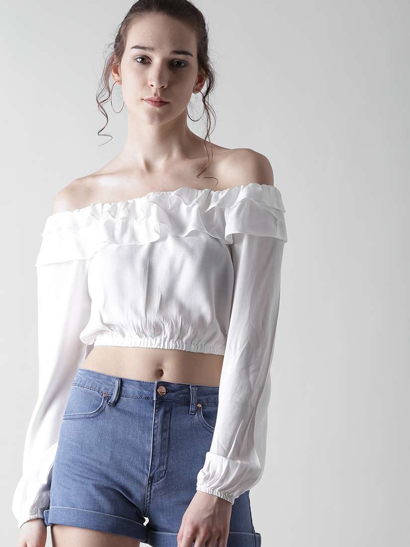 white ruffle shirt forever 21