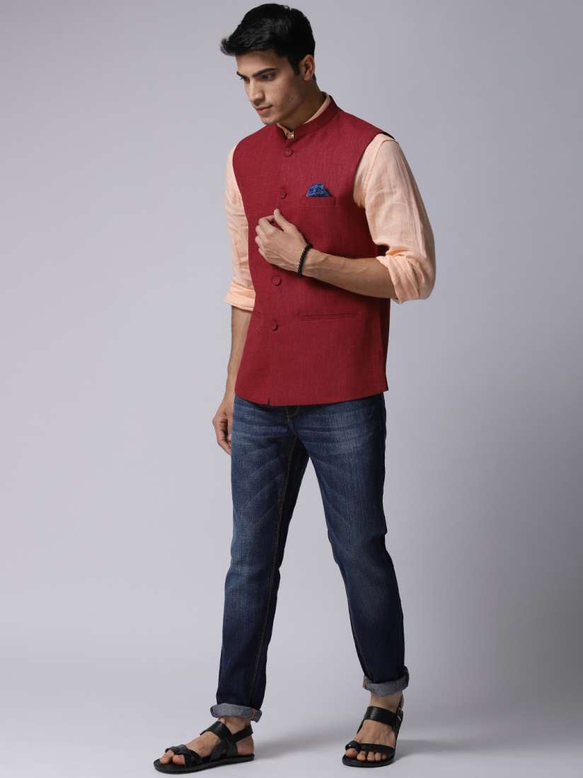 Buy True Blue Men Red Nehru Jacket Nehru Jackets for Men 3877425 Myntra