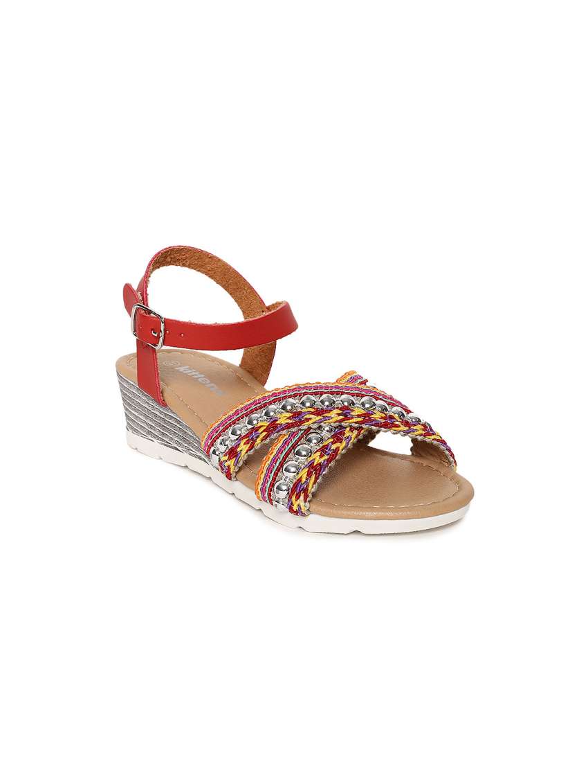 Buy Kittens Girls Red Woven Design Sandals Heels for Girls 3877452 Myntra