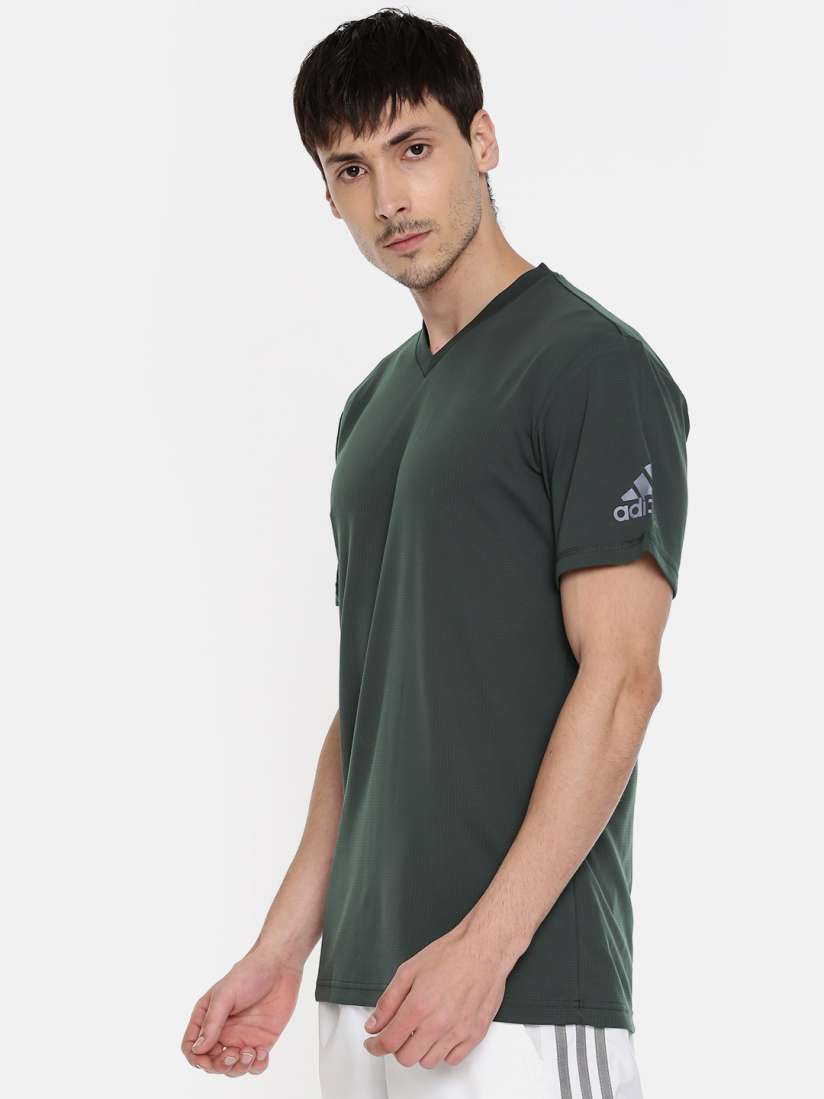 Buy ADIDAS Charcoal Grey CLIMACHILL Solid Round Neck Tennis T shirt Tshirts for Men 3888501 Myntra