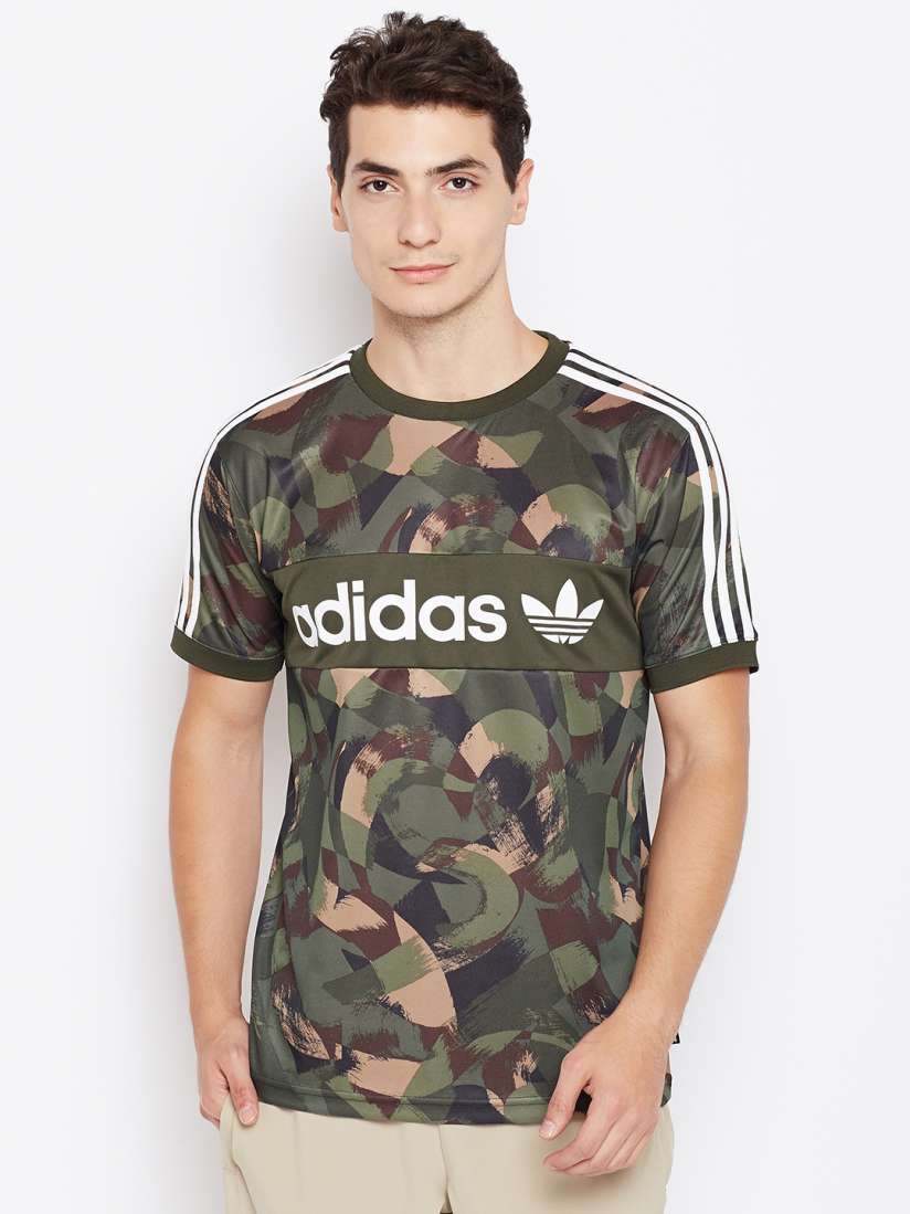 Military green adidas shirt online