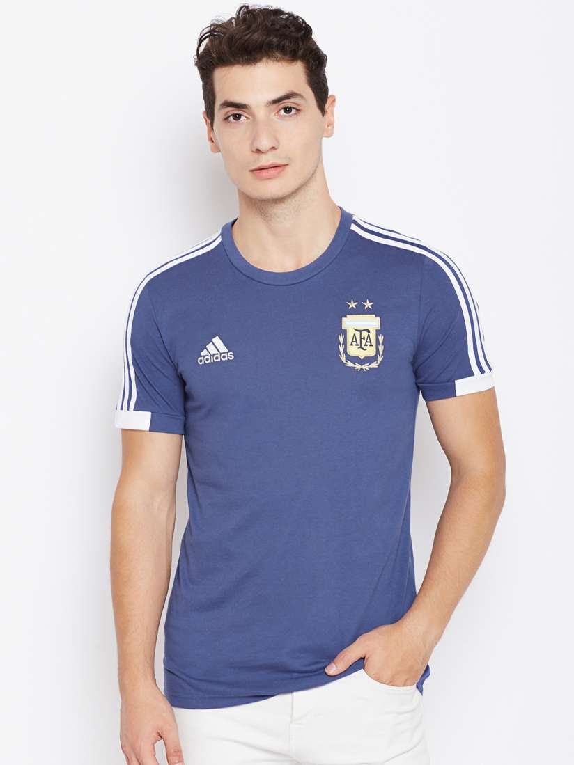 Buy Adidas Blue AFA Solid Round Neck Football T shirt Tshirts for Men 3888543 Myntra