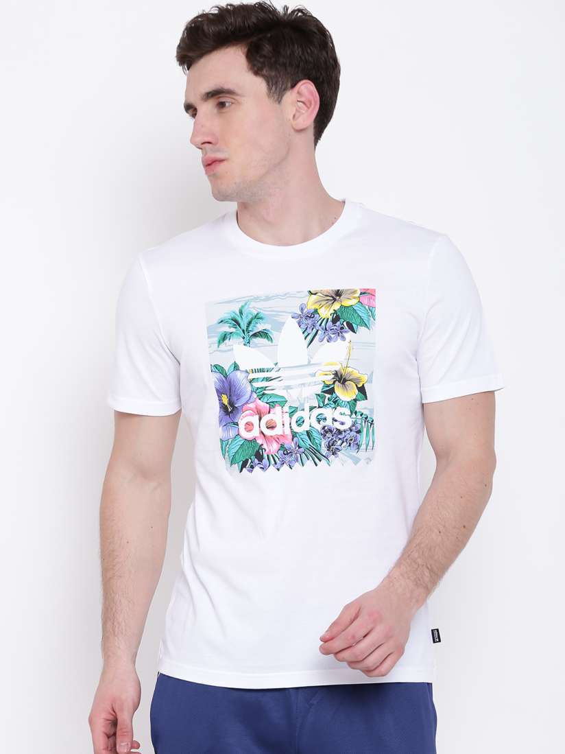 Buy ADIDAS Originals Men White BB Floral Print Skateboarding Pure Cotton T shirt Tshirts for Men 3888562 Myntra