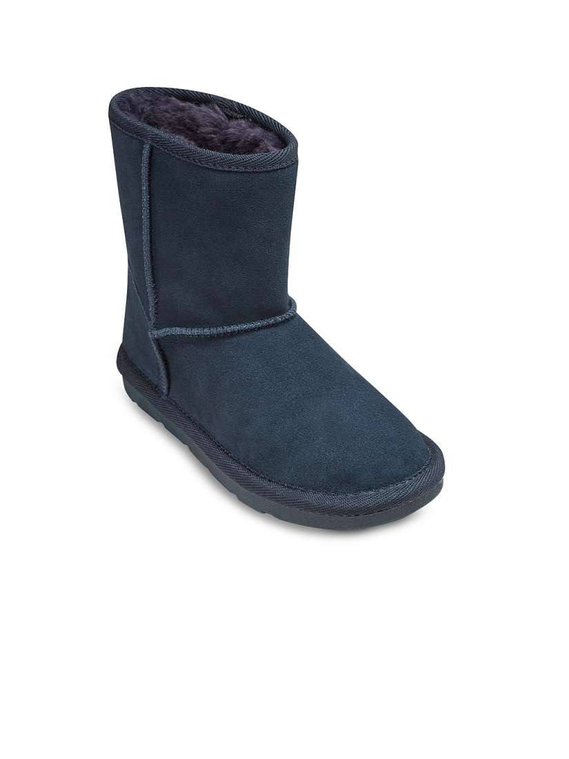 Buy next Girls Navy Blue Solid Leather High Top Flat Boots Casual Shoes for Girls 4028946 Myntra