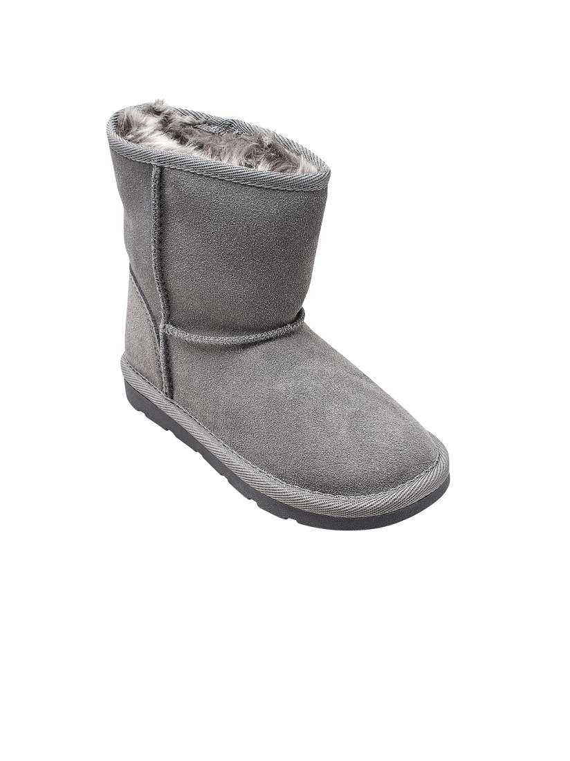 Ladies grey flat boots top