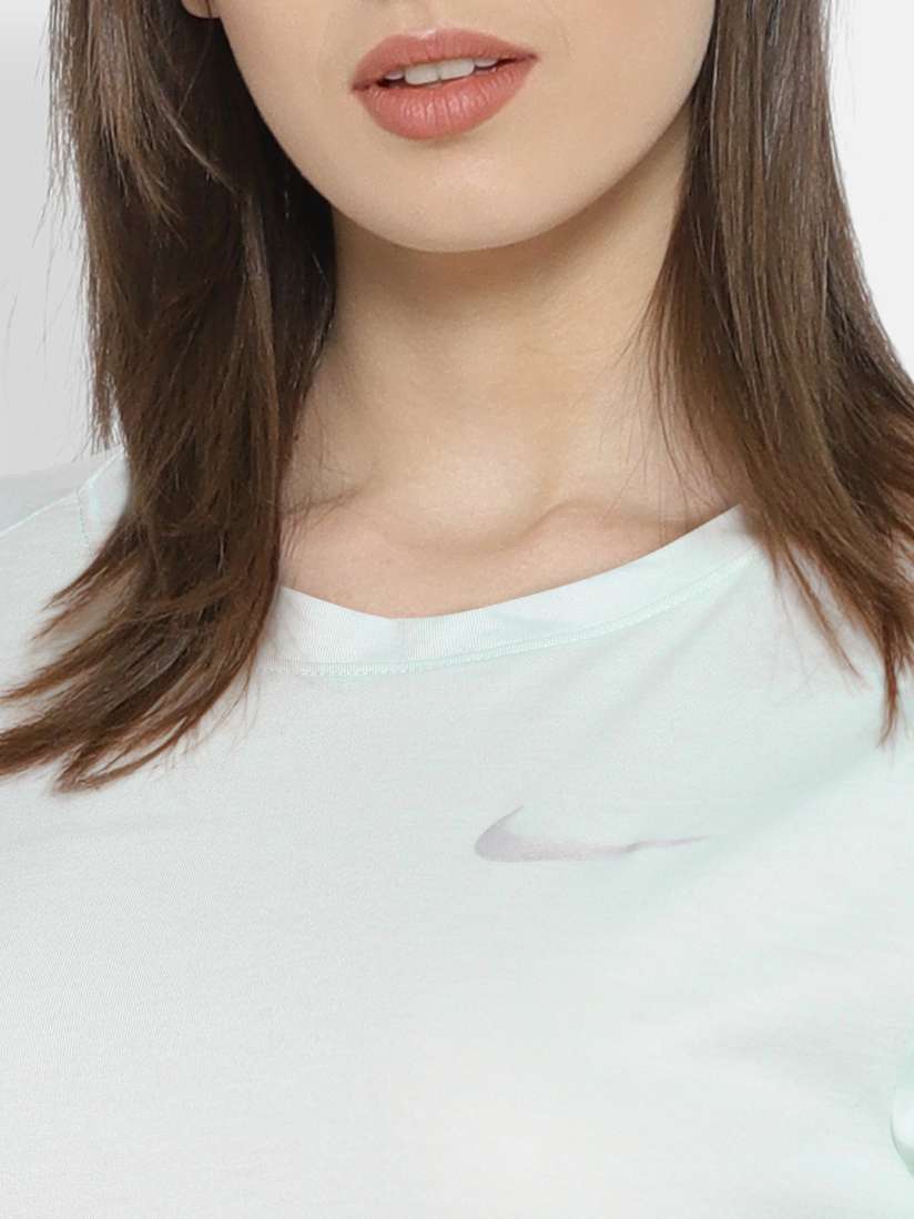 Buy Nike Women Green TAILWIND Short Sleeve Standard Fit Running Top Tops for Women 4029278 Myntra