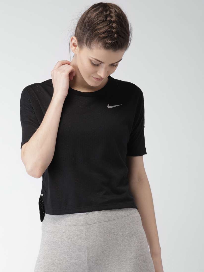 Buy Nike Black AS W NK TAILWIND SS COOL T shirt Tshirts for Women 4029280 Myntra