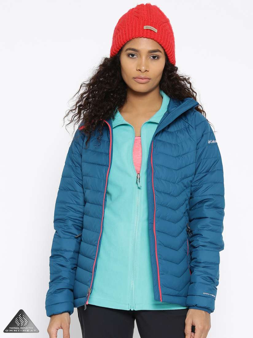 Buy Columbia Women Blue Powder Lite Hooded Outdoor Hiking Jacket Jackets for Women 4029381 Myntra