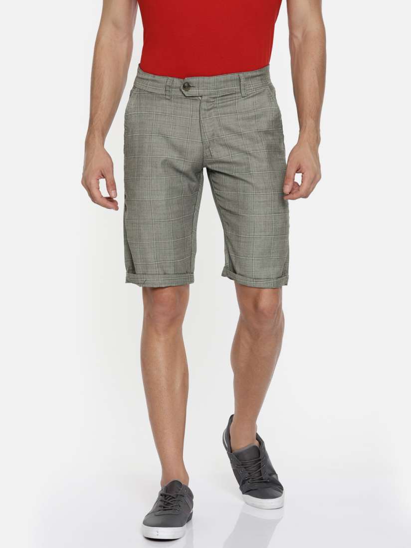 Buy Sports52 wear Men Grey Checked Tailored Fit Regular Shorts Shorts for Men 4132142 Myntra