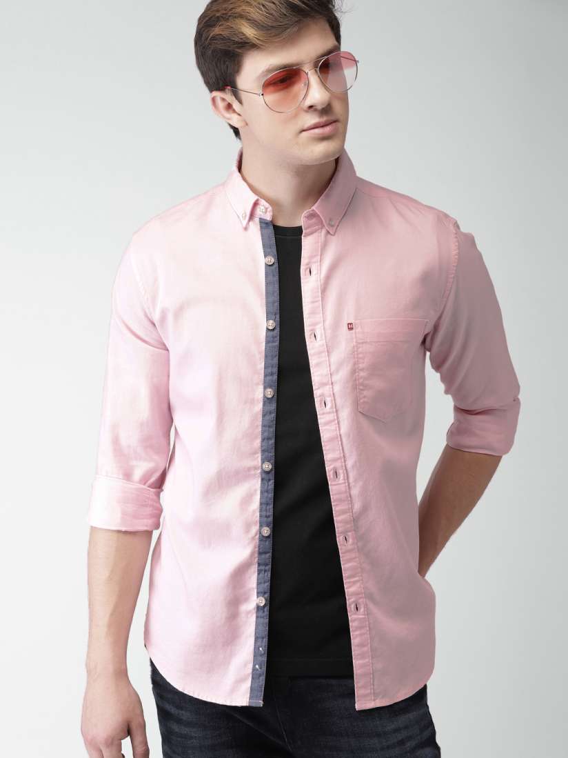 Buy Harvard Men Pink Slim Fit Solid Casual Shirt Shirts for Men 4145830 Myntra