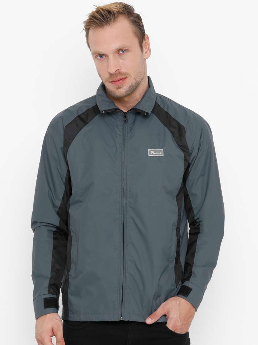 Buy Plutus Men Grey Solid Windcheater Sporty Jacket Jackets for Men 4147783 Myntra