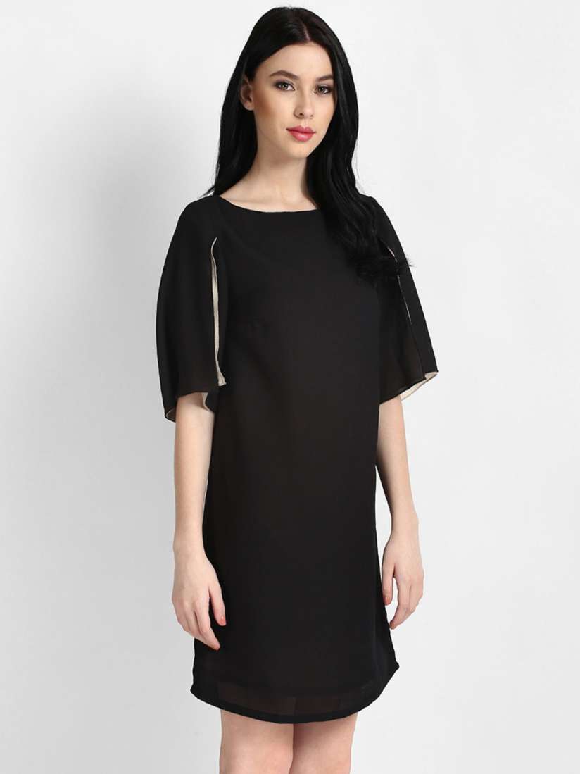 Buy StalkBuyLove Women Black Solid A Line Dress Dresses for Women 4262207 Myntra