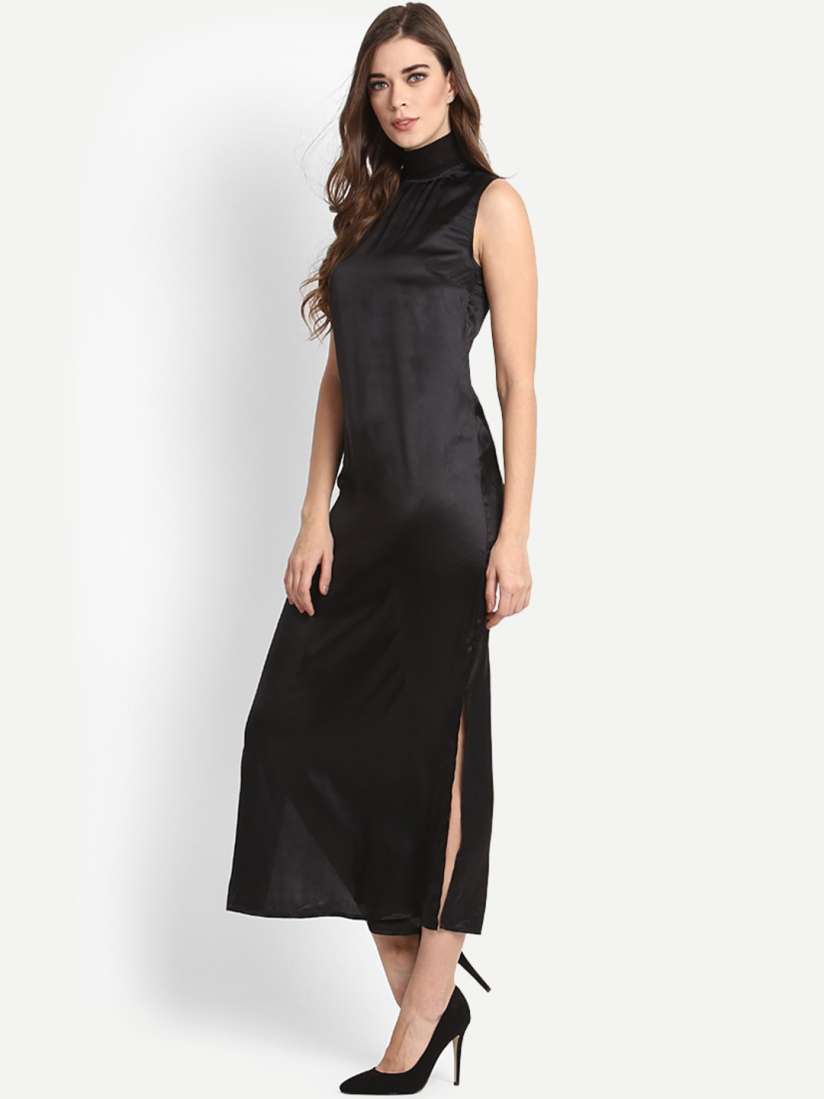 Buy StalkBuyLove Women Black Solid Maxi Dress Dresses for Women 4262214 Myntra