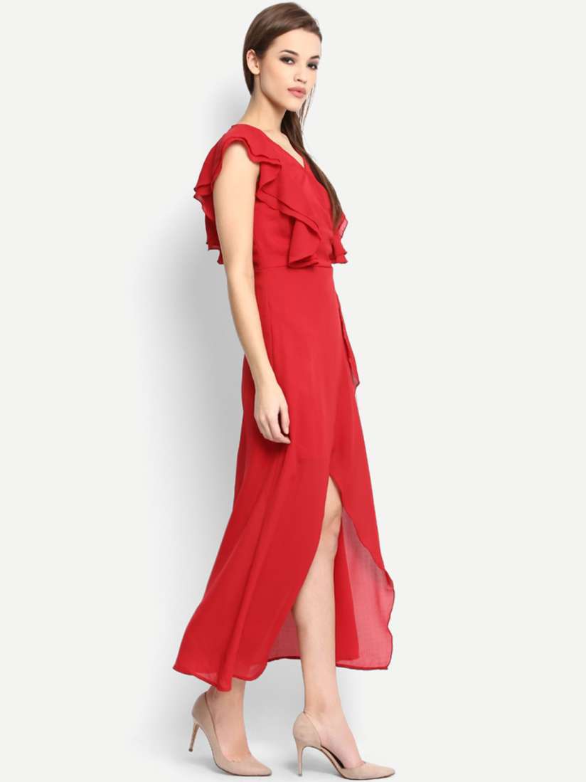 Buy StalkBuyLove Women Red Solid Maxi Dress Dresses for Women 4262370 Myntra