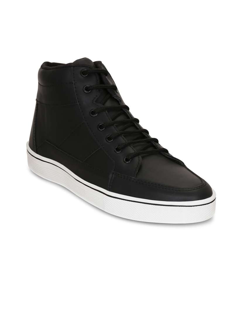 Buy Kielz Men Black Solid Synthetic High Top Sneakers Casual Shoes for Men 4267689 Myntra