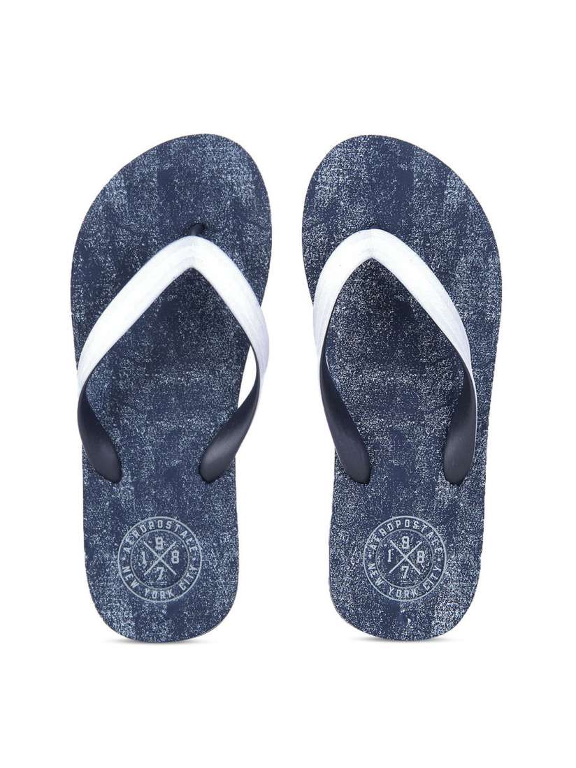 Buy Aeropostale Men White Navy Blue Printed Thong Flip Flops Flip Flops for Men 4267722 Myntra