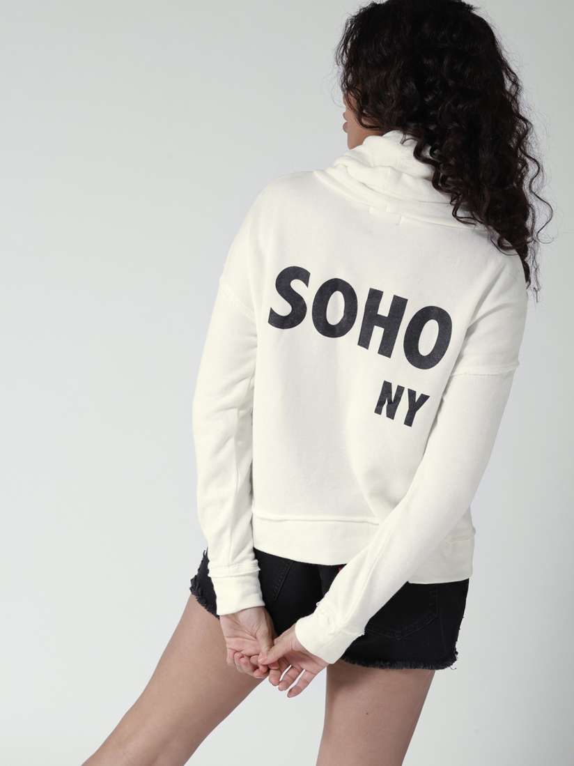 Buy FOREVER 21 Women Off White Solid Sweatshirt Sweatshirts for Women 4286880 Myntra