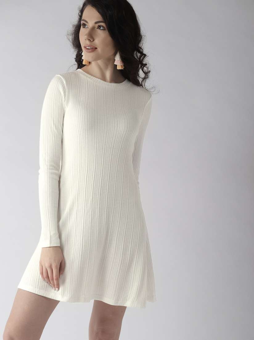 Buy FOREVER 21 Women Off White Striped Mini A Line Dress Dresses for Women 4287424 Myntra