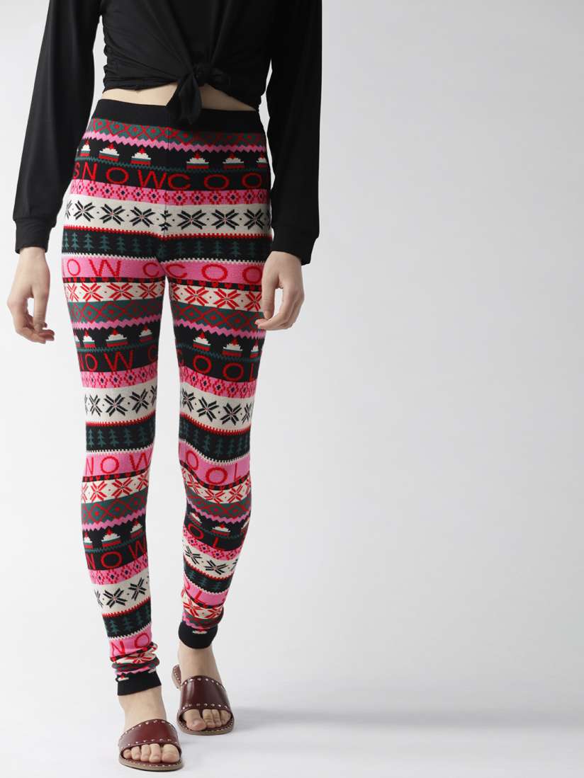 Buy FOREVER 21 Multicoloured Self Design Leggings Leggings for Women 4287712 Myntra