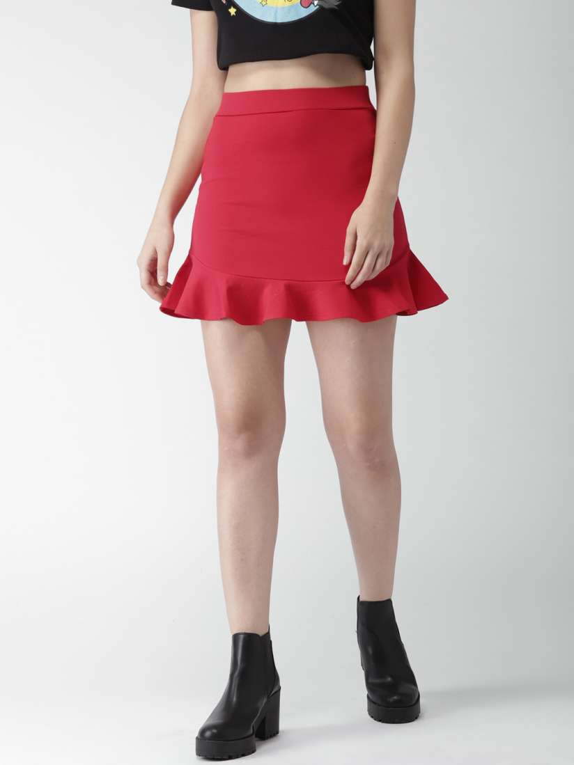 Red skirt myntra cheap