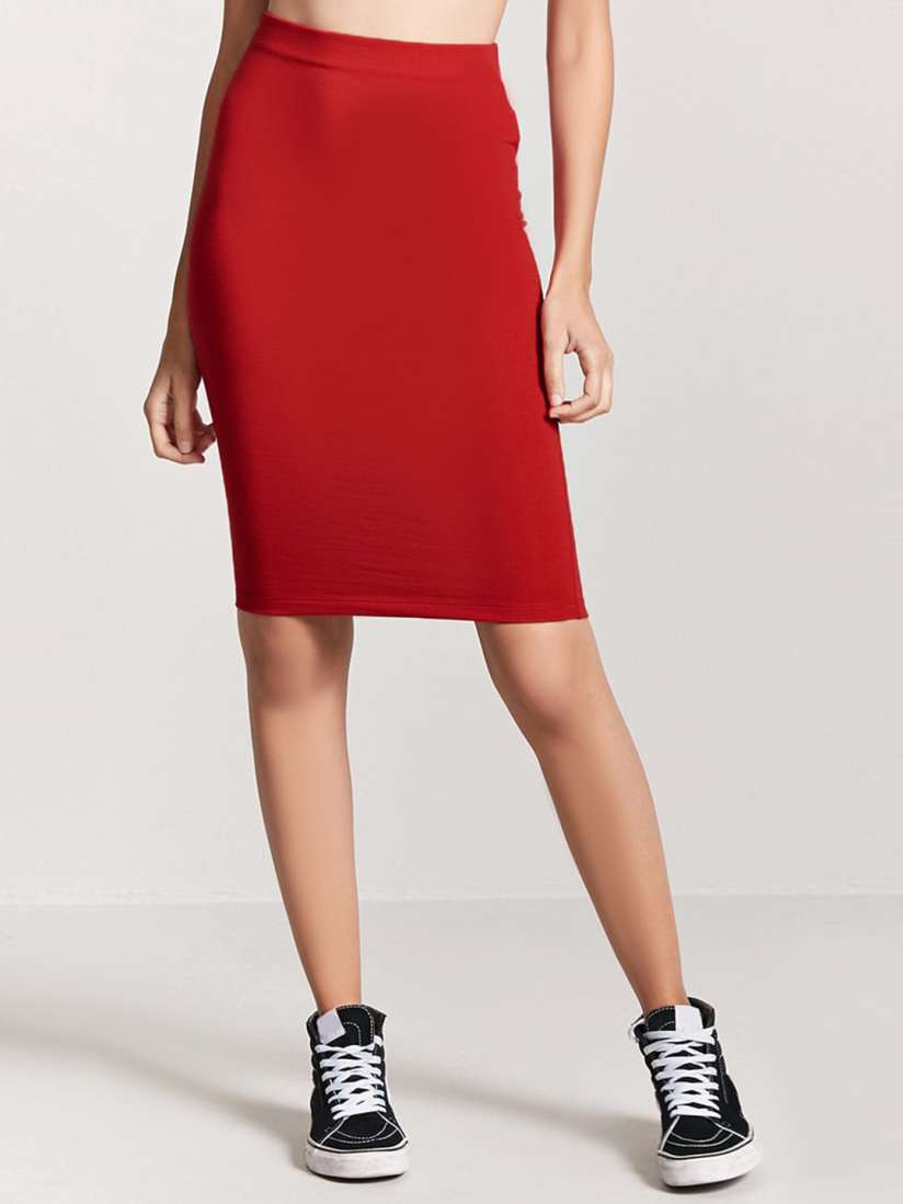 Red pencil skirt forever 21 best sale