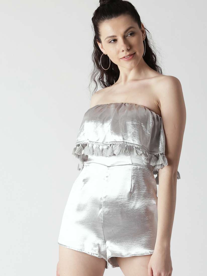 Forever 21 silver jumpsuit shop