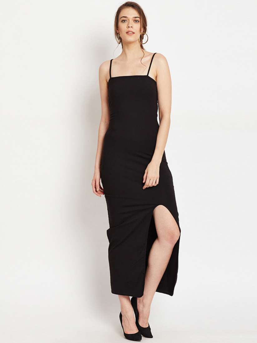 Buy StalkBuyLove Women Black Solid Bodycon Dress Dresses for Women 4317951 Myntra