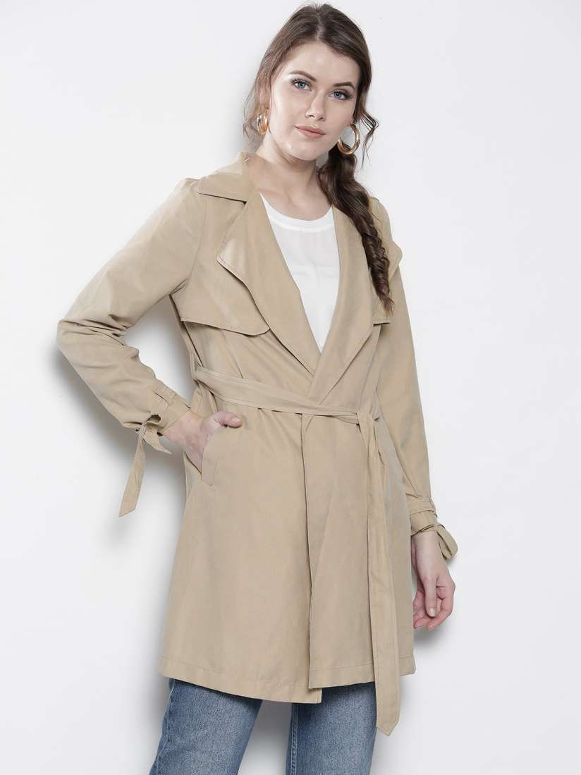 Buy DOROTHY PERKINS Women Khaki Solid Wrap Coat Coats for Women 4318722 Myntra