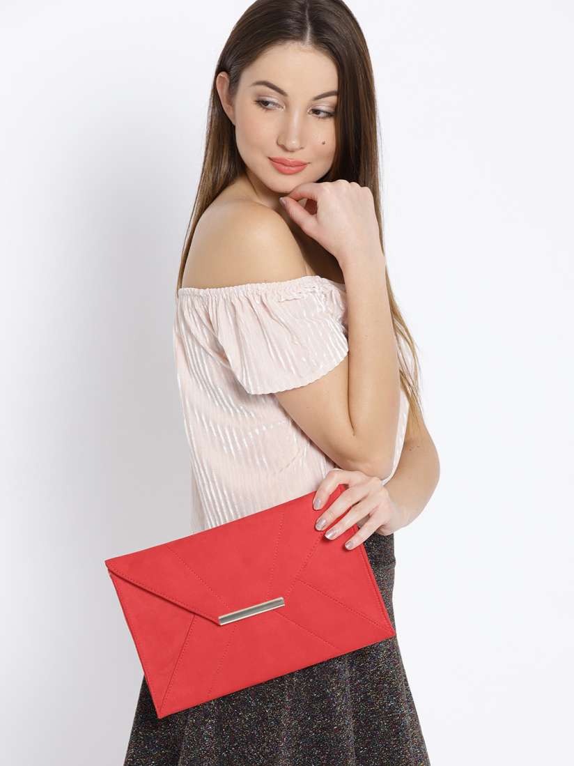 Buy DOROTHY PERKINS Red Solid Envelop Clutch Clutches for Women 4318859 Myntra