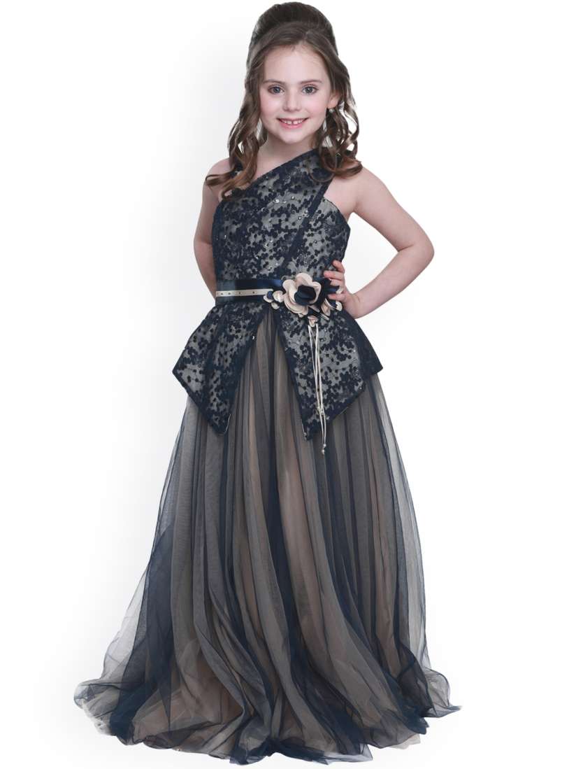 Buy CUTECUMBER Girls Navy Blue Embellished Maxi Dress Dresses for Girls 4319905 Myntra