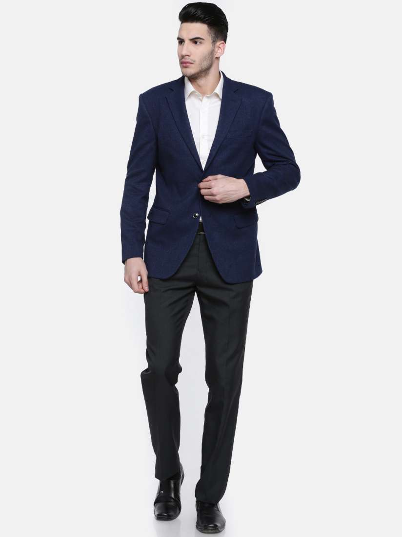 Buy J Hampstead Men Blue Solid Single Breasted Modern Slim Fit Formal Blazer Blazers for Men 4323786 Myntra
