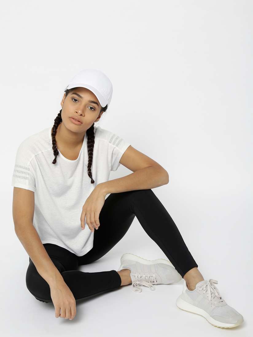 Buy ADIDAS Women White ID 3 Stripes Solid Crop Training T shirt Tshirts for Women 4323887 Myntra