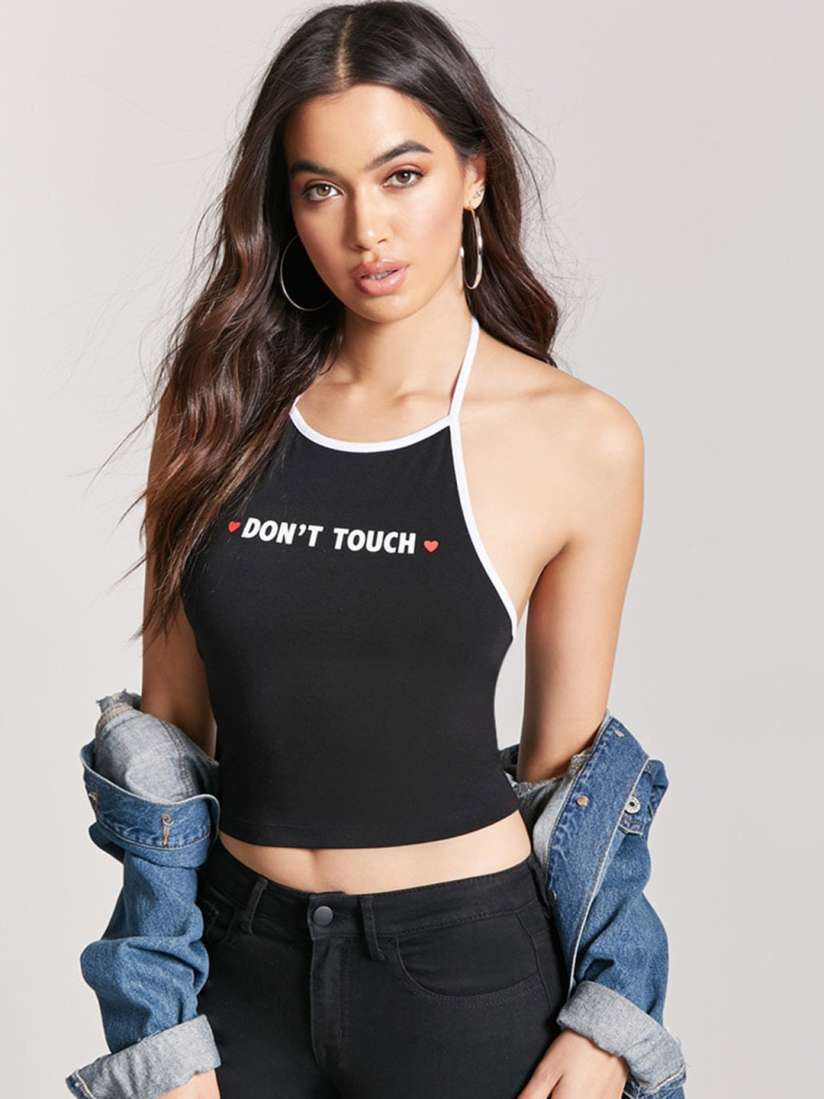 Forever 21 black halter top deals