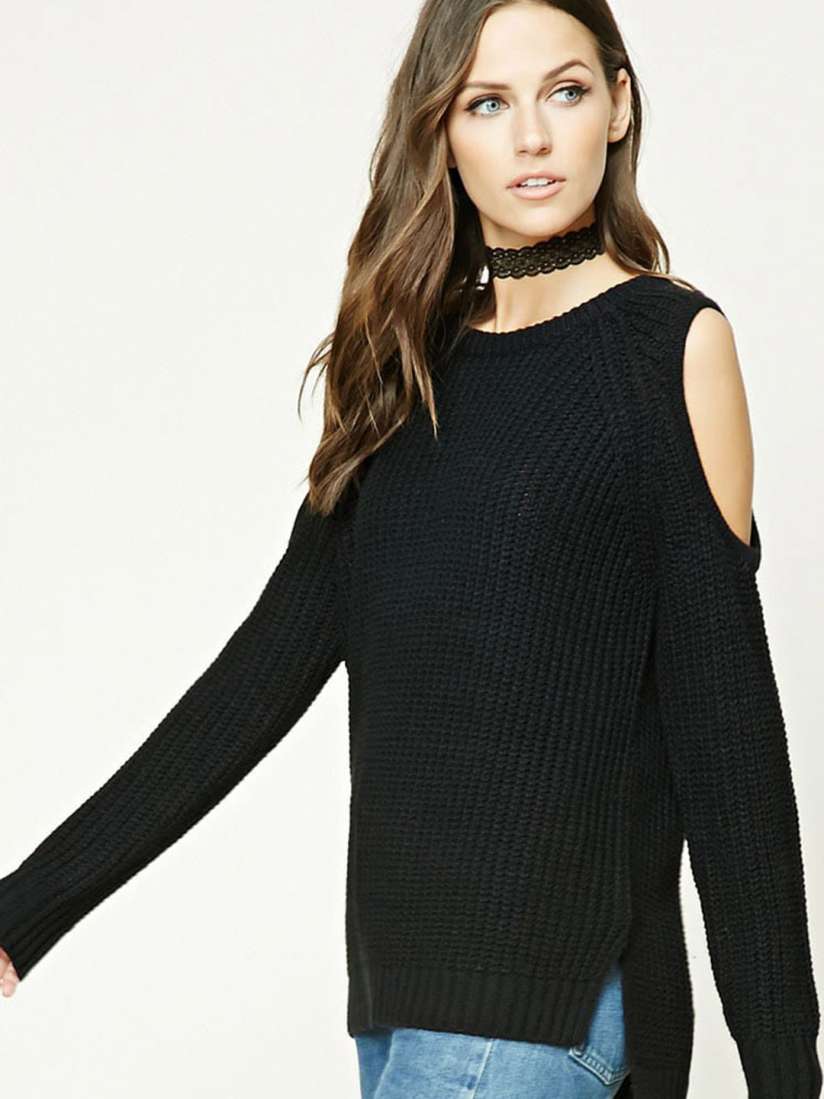Forever 21 cold shoulder sweater deals