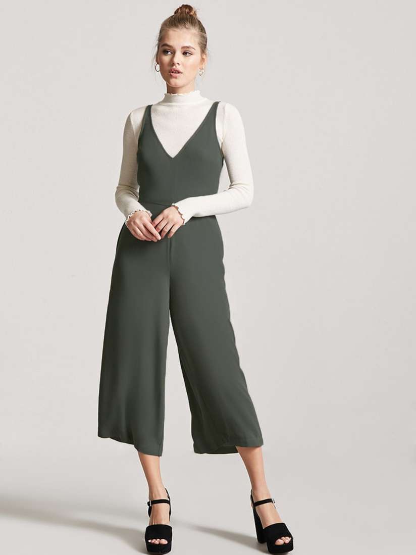 Forever 21 olive green jumpsuit outlet