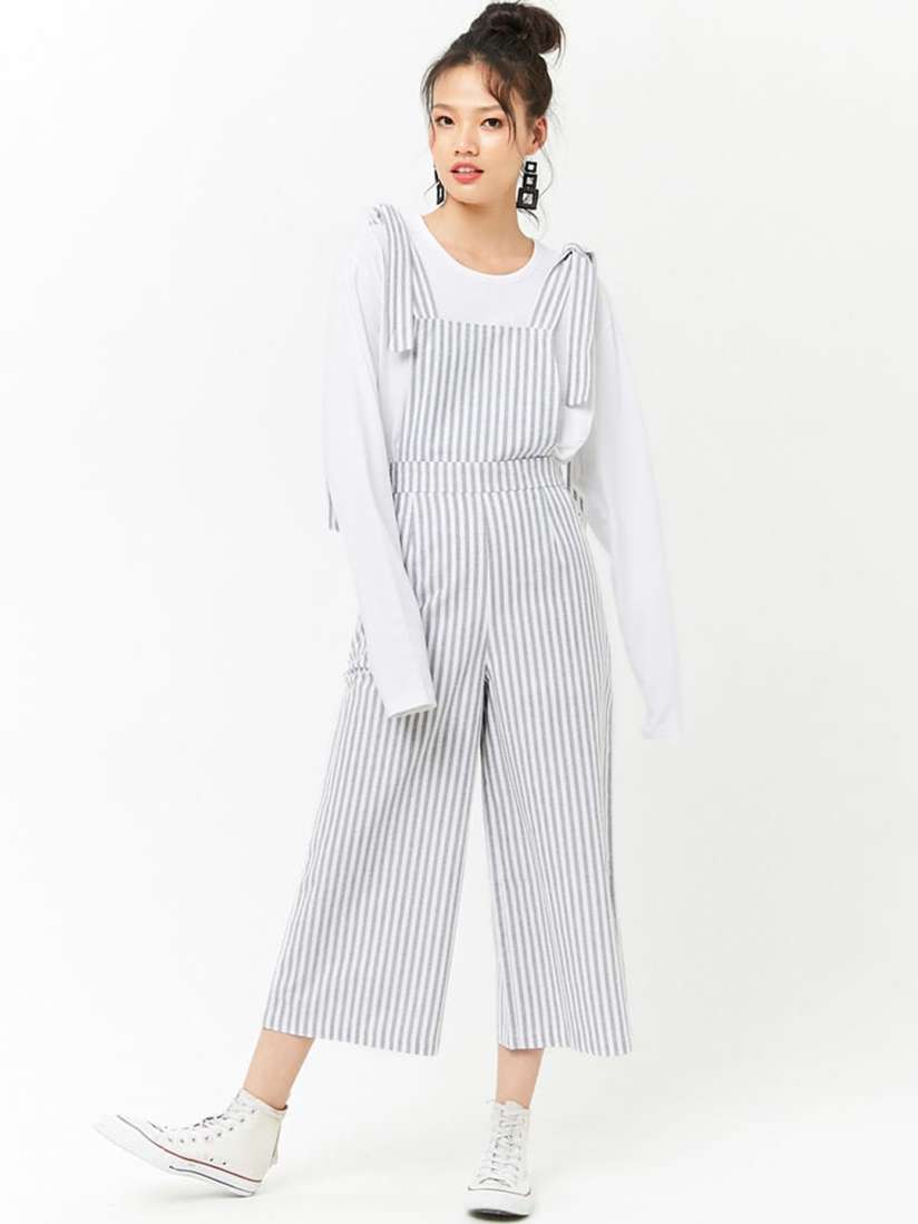 Black and white striped jumpsuit forever 21 store