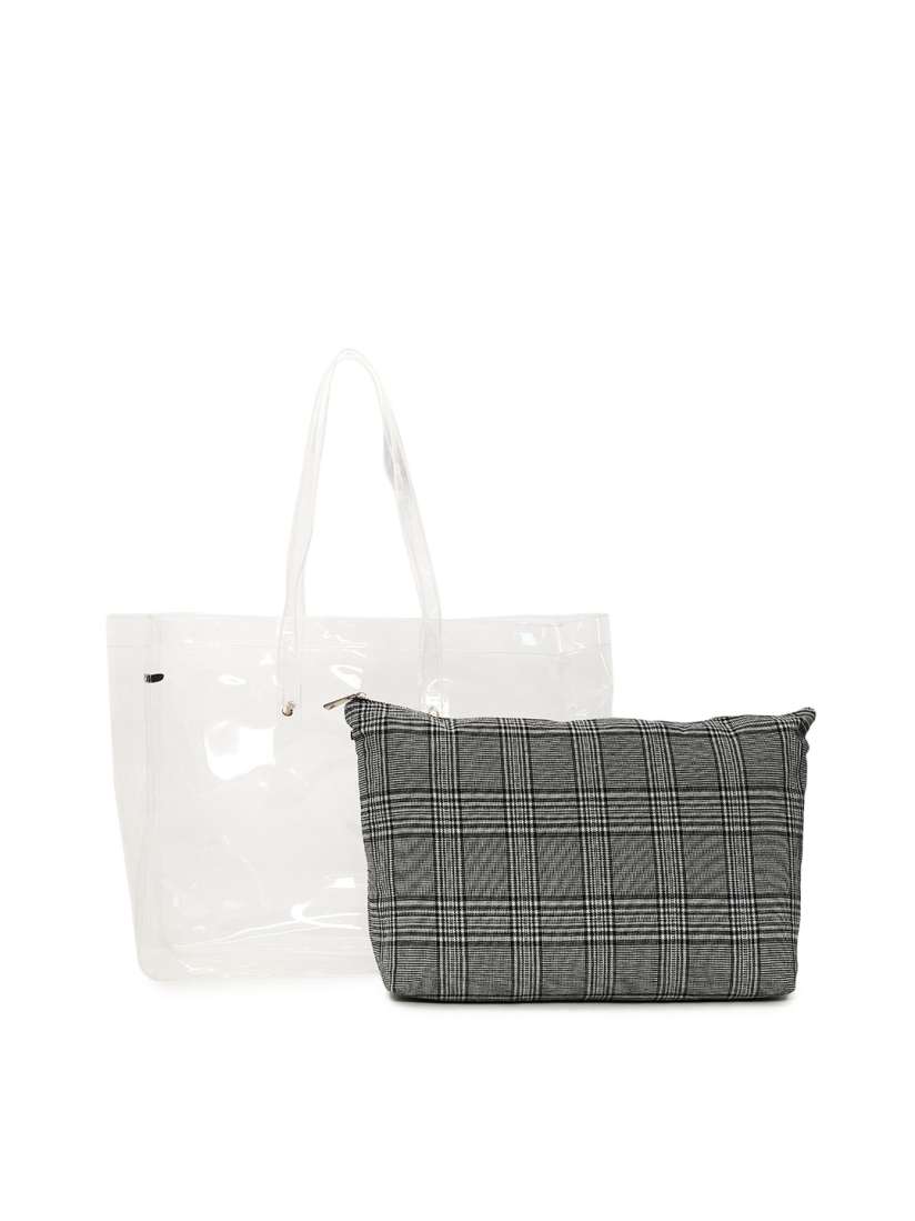 Buy FOREVER 21 Transparent Grey Tote Bag Handbags for Women 4330762 Myntra
