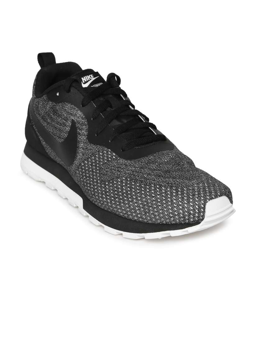 Nike men's black mesh running shoes discount