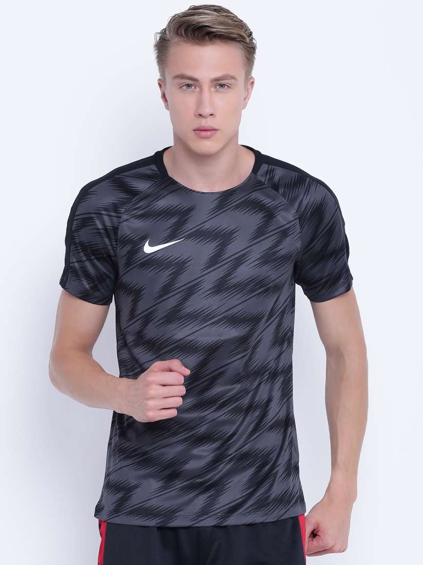 Buy Nike Men Charcoal Grey AS Dry Squad SS GX Printed Football T shirt Tshirts for Men 4368446 Myntra