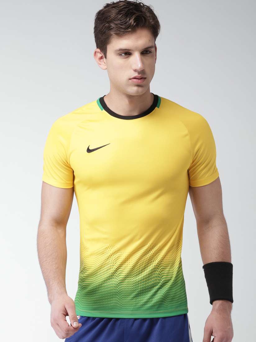 Buy Nike Yellow Printed Slim Fit Academy Sports Football T shirt Tshirts for Men 4368552 Myntra